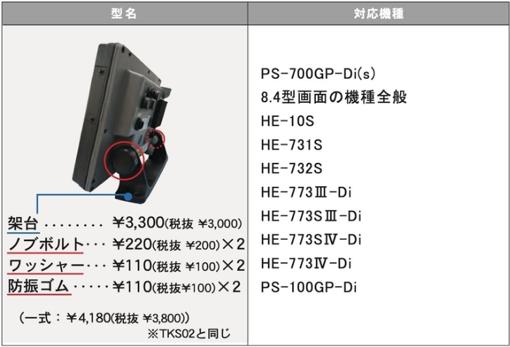 ホンデックス 本体 取付台 | 部品 販売 - ナビテック通販