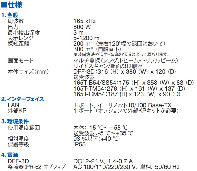 DFF-3D 主な仕様