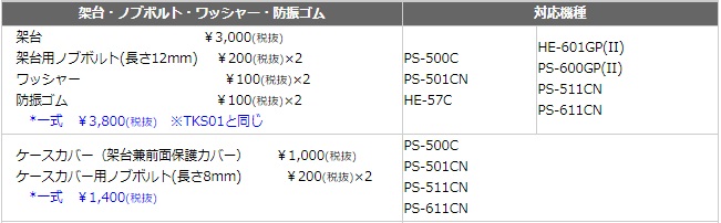 4.3/5型ワイド用 取付架台/ノブボルト/ワッシャー/防振ゴム 4.3/5型ワイド用 取付架台/ノブボルト/ワッシャー/防振ゴム