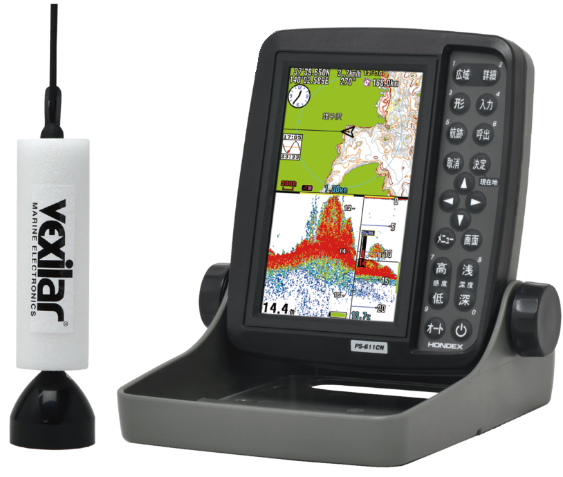 100％品質フィッシングPS-611CN ワカサギ パック HONDEX 5型 GPS 魚探 販売